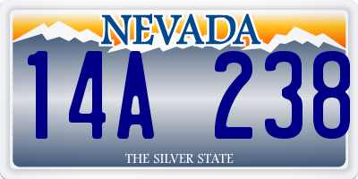NV license plate 14A238
