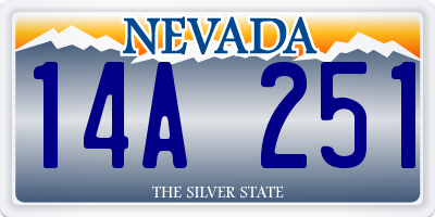 NV license plate 14A251
