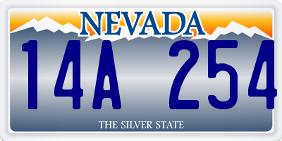 NV license plate 14A254