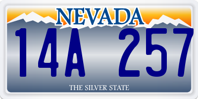 NV license plate 14A257
