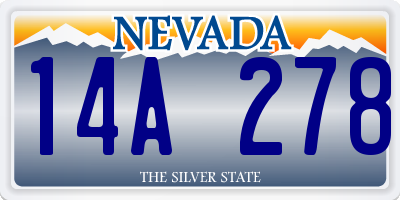 NV license plate 14A278