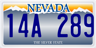 NV license plate 14A289