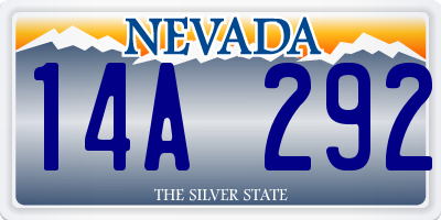 NV license plate 14A292