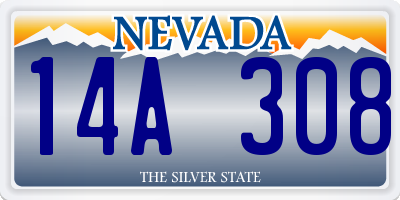 NV license plate 14A308