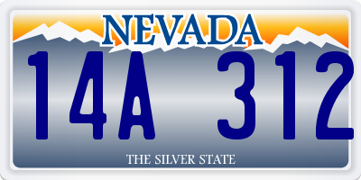 NV license plate 14A312