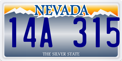 NV license plate 14A315
