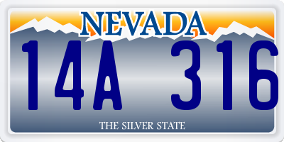 NV license plate 14A316