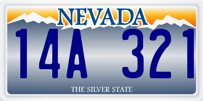 NV license plate 14A321