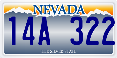 NV license plate 14A322