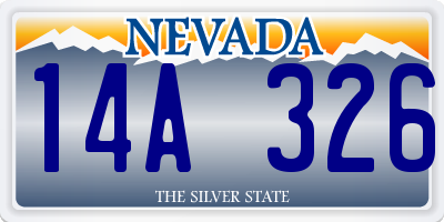 NV license plate 14A326