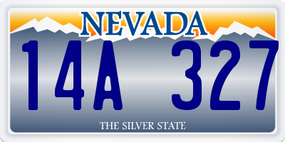 NV license plate 14A327