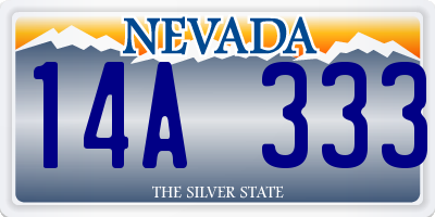 NV license plate 14A333