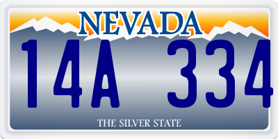 NV license plate 14A334