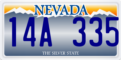 NV license plate 14A335