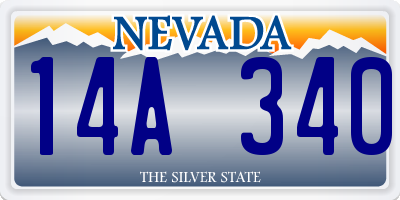 NV license plate 14A340
