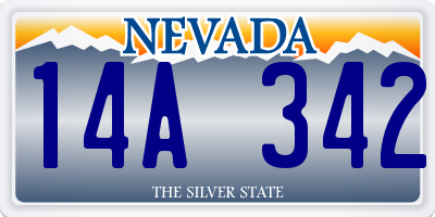 NV license plate 14A342