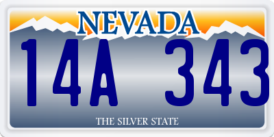NV license plate 14A343