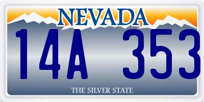 NV license plate 14A353