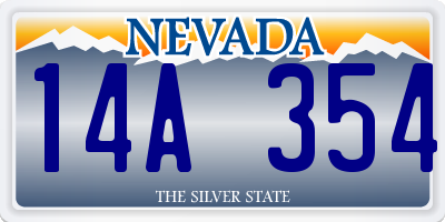 NV license plate 14A354