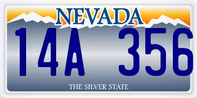 NV license plate 14A356