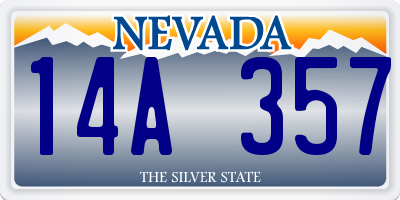 NV license plate 14A357