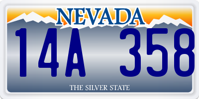 NV license plate 14A358