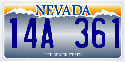 NV license plate 14A361