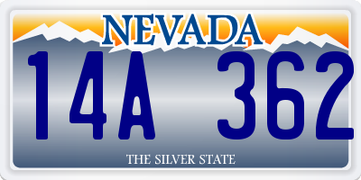 NV license plate 14A362