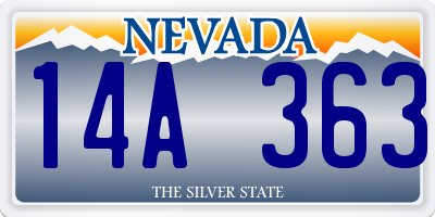 NV license plate 14A363