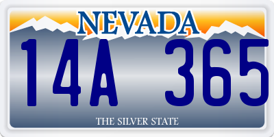 NV license plate 14A365
