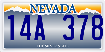 NV license plate 14A378