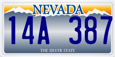NV license plate 14A387