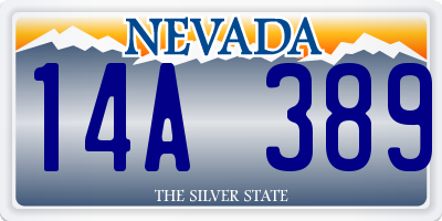 NV license plate 14A389