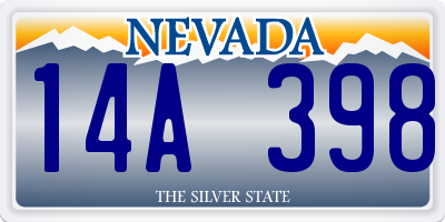 NV license plate 14A398