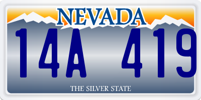 NV license plate 14A419