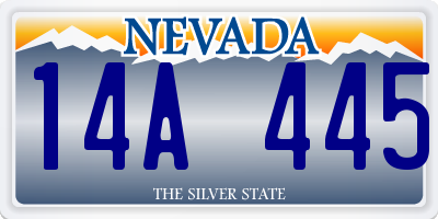NV license plate 14A445