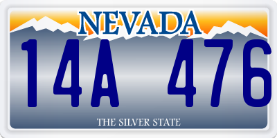 NV license plate 14A476