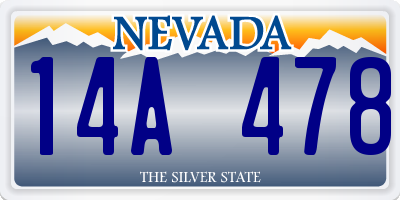 NV license plate 14A478