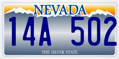 NV license plate 14A502