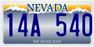 NV license plate 14A540