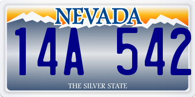NV license plate 14A542