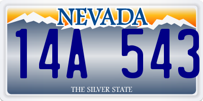 NV license plate 14A543