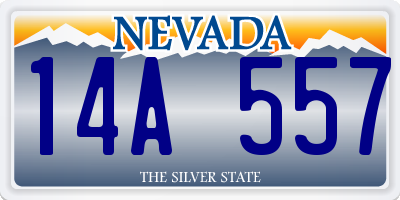 NV license plate 14A557