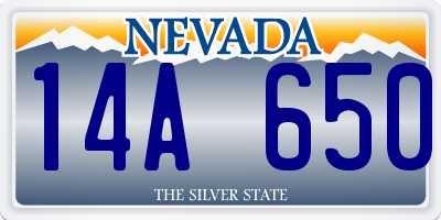 NV license plate 14A650