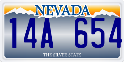 NV license plate 14A654