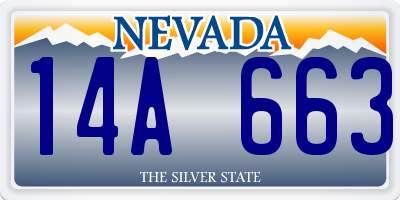 NV license plate 14A663