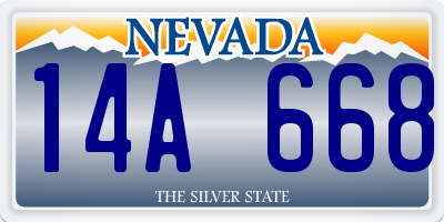 NV license plate 14A668