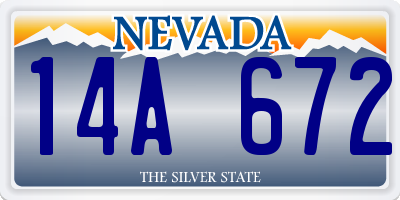 NV license plate 14A672