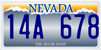 NV license plate 14A678