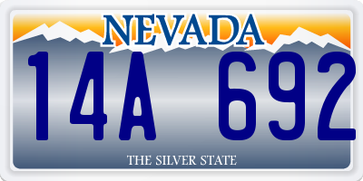 NV license plate 14A692